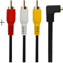 QiCheng&LYS Portable DVD Player Cable to TV,3.5mm Male to 3RCA Male Stereo Audio Video AUX Cable for Smartphones,Home Theater (Elbow TO 3RCA 2.5m)