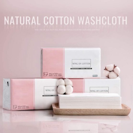 Cotton Tissue GothicBride 100% US Cotton Dry Baby Wipes Soft Dry Cotton Wipes Disposable Face Towels Makeup Removing for Sensitive Skin Portable(3 PACK-180 Counts) - Image 2