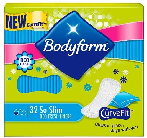 Bodyform So Slim Deo-Fresh Daily Liner (Pack of 32), 32 Count (Pack of 1)