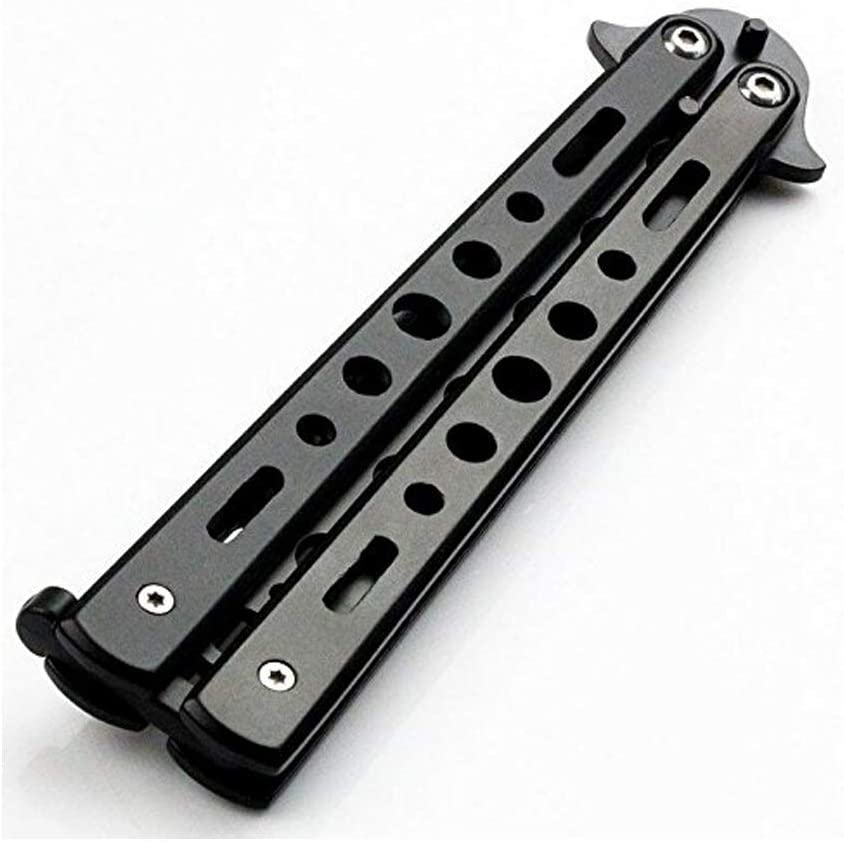 Ideal Swan 2 Pcs Balisong Butterfly Trainer Practice Butterfly Trainer - NOT REAL - NO SHARP - Unsharpened Blade (Black + Silver) - Image 4
