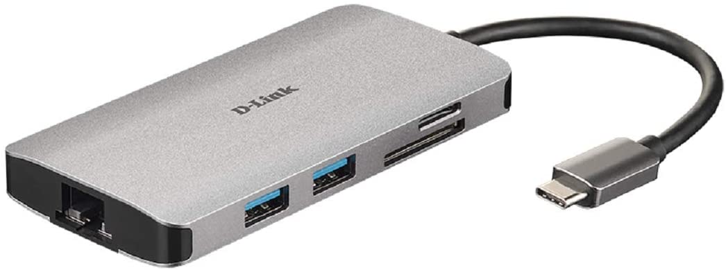 D-Link DUB-M810 8-In-1 USB-C Hub with Power Delivery, HDMI 1.4, Gigabit ...