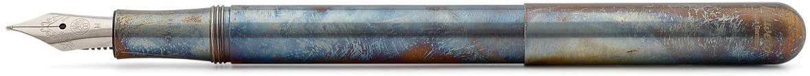 Kaweco LILIPUT Fountain Pen Fireblue l I Premium Blued Stainless Steel Fountain Pen for Ink Cartridges 12.5 cm I Nib: F (Fine)