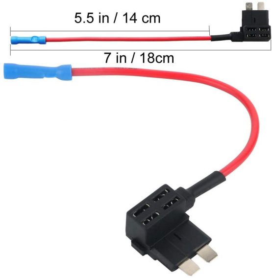 GTIWUNG 32V Car Fuse Tap, Add-a-Circuit Fuse Adapter, Standard Fuse Tap, Medium Piggy Back Blade Fuse Holder with Wire Harness(Pack of 6) - Image 2