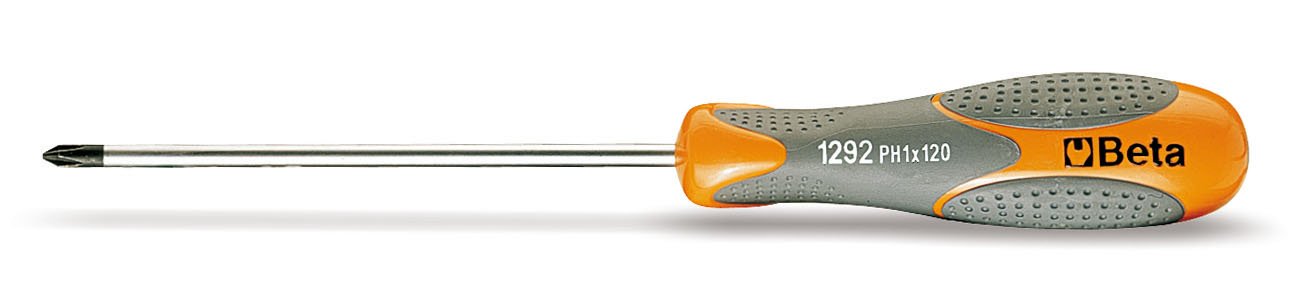 Beta 12920012 Model 1292 4.5X120 Screwdrivers for Cross Head Phillips Screws 4.5mm x 120mm, Schwarz