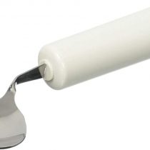 Homecraft Queens Cutlery, Right Handed Spoon, Angled (Eligible for VAT relief in the UK) Stainless Steel Adaptive Dining Utensil for Elderly, Disabled, Handicapped, Large Built-Up Handle for Good Grip