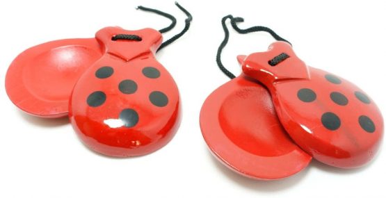 SPANISH CASTANETS RED AND BLACK SIZE FOR ADULTS