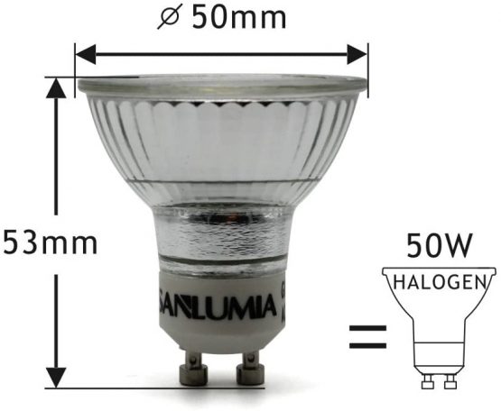 10 X Sanlumia 5W GU10 LED Super Bright Spotlight Bulb 400lm 38 Beam Angle Non Dimmable 50W Halogen Equivalen Cool White 6400K - Image 3