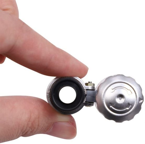 60X Mini Metal Microscope Pocket Magnifier with LED Light Small Portable Loupe Magnifying Glass with UV Light Best for Jewellery Diamond Collectibles Art Crafts Stamp Adjustable Lamp - Image 2