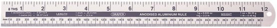 Draper 52191 Aluminium Rule, 300mm x 30mm