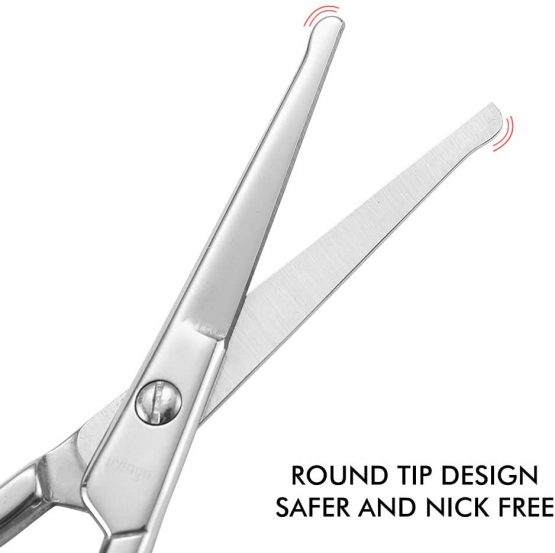 LIVINGO Professional Small Ear Nose Hair Scissors, Curved and Safety Rounded Tip Grooming Trimming Beauty Shears for Nail, Toenail, Facial, Mustache, Eyebrows and Eyelashes 2 Pack - Image 4