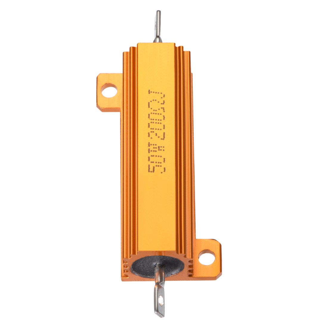 sourcing map 50W 200 Ohm 5% Aluminum Housing Resistor Screw Tap Chassis Mounted Aluminum Case Wirewound Resistor Load Resistors Gold Tone 2pcs - Image 2