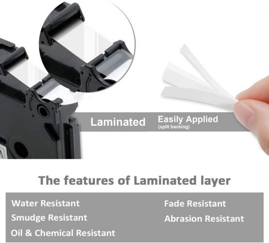 Airmall Compatible Label Tape Replacement for Brother Label Printer Tape 12mm TZe-231 TZe Tape Cassette 12mm 0.47 Laminated Black on White TZ Label Tape for P Touch H110 H105 1010 1000, 5-Pack - Image 3