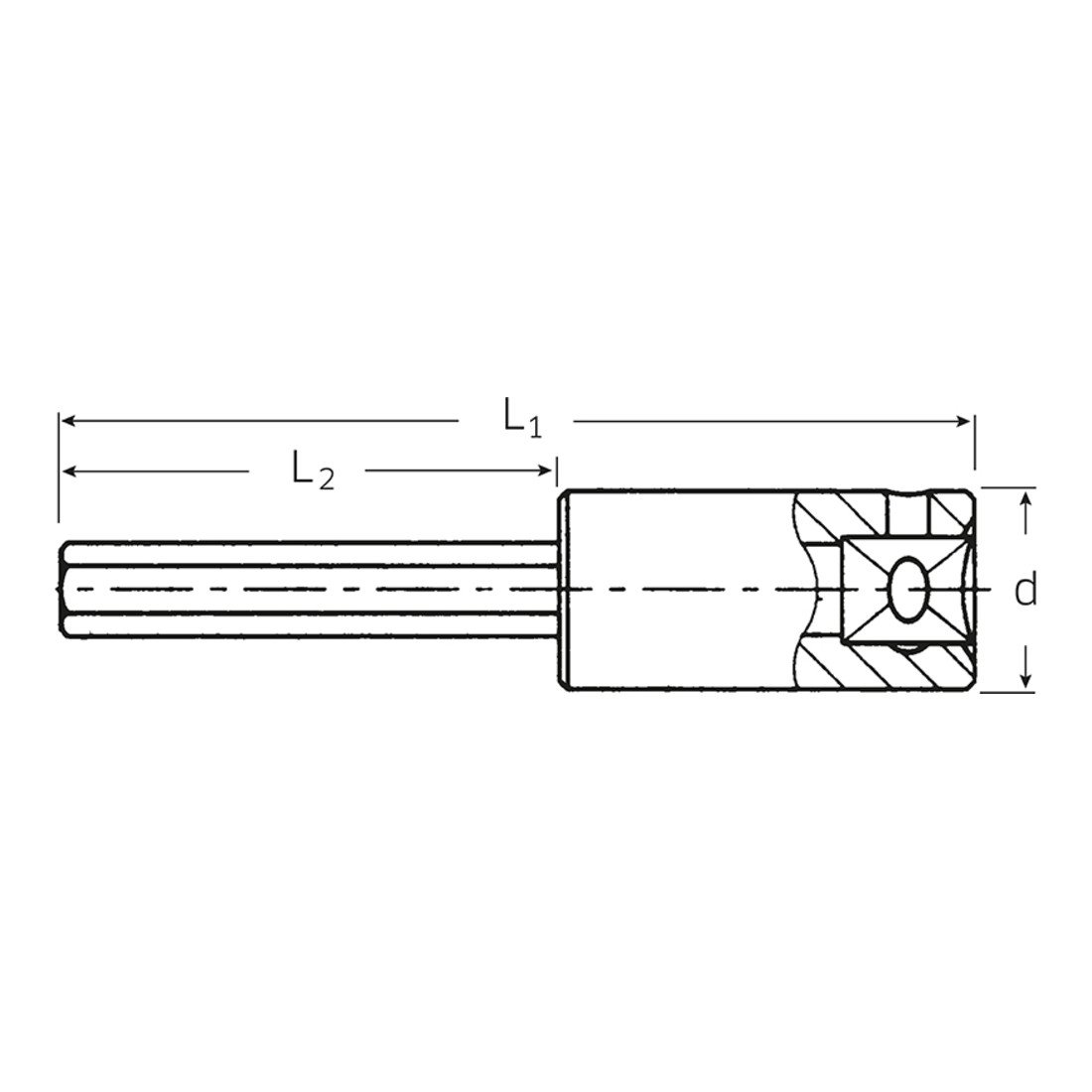 Vaso 1/4" INHEX - 44 A 3/16, Multicolor, 3/16in - Image 2