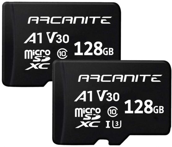 ARCANITE 2-Pack 128GB microSDXC Memory Card - A1, UHS-I U3, V30, 4K, C10, MicroSD, Optimal read speeds up to 90 MB/s