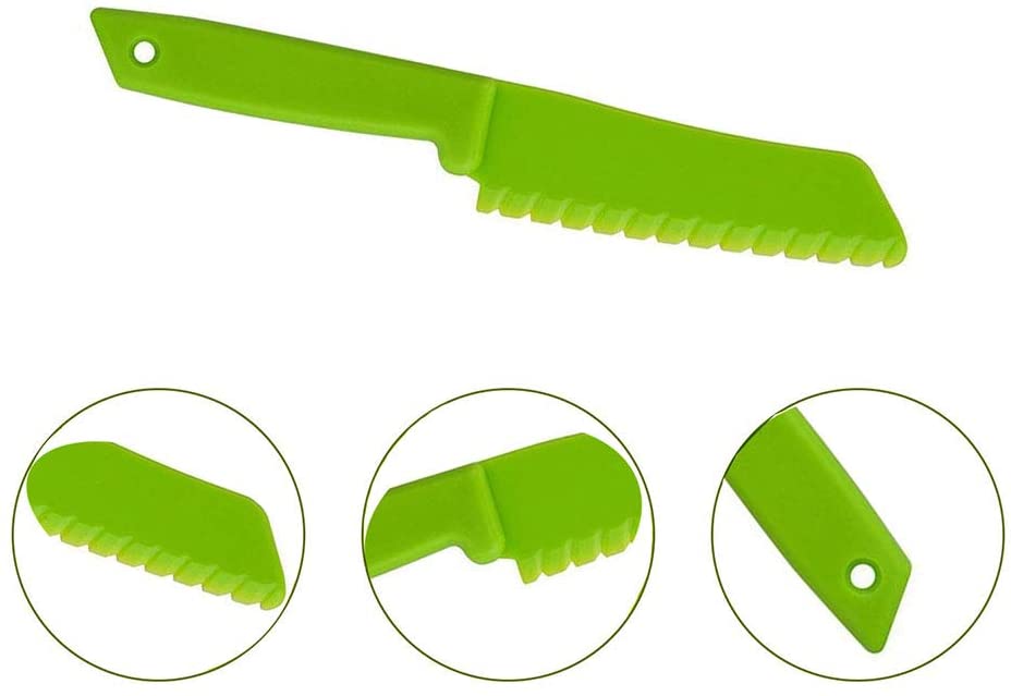 QincLing 9 Pieces Plastic Kid Kitchen Knife Set, Nylon Chef Knife Child-Safe Cooking Knives for Baking Fruit, Bread, Cake, Salad Knife - Image 3