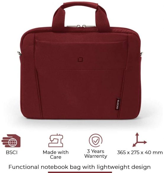 Dicota Slim BASE Sleeve for 14.1-Inch Laptop - Red, N281418 - Image 2
