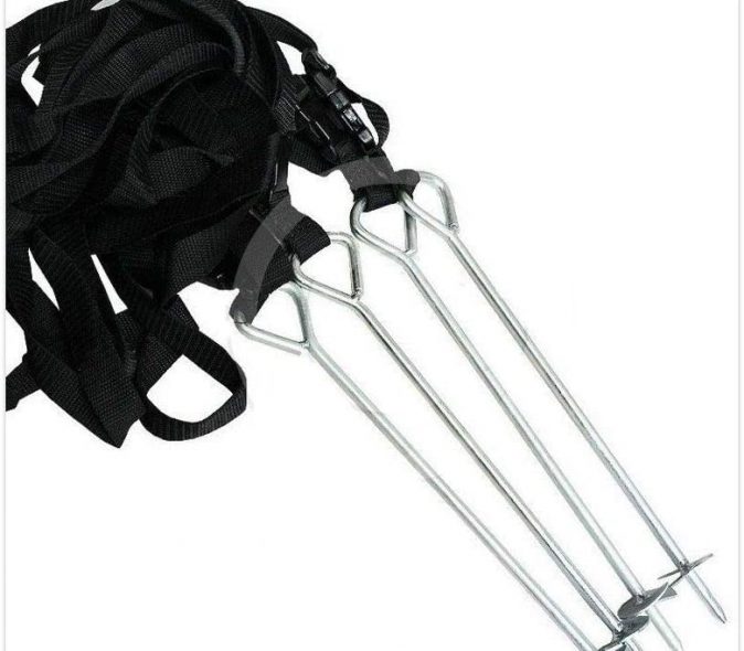 Delex Trampoline Anchor Kit Heavy Duty Ground Pegs Tie Down Kit Fits