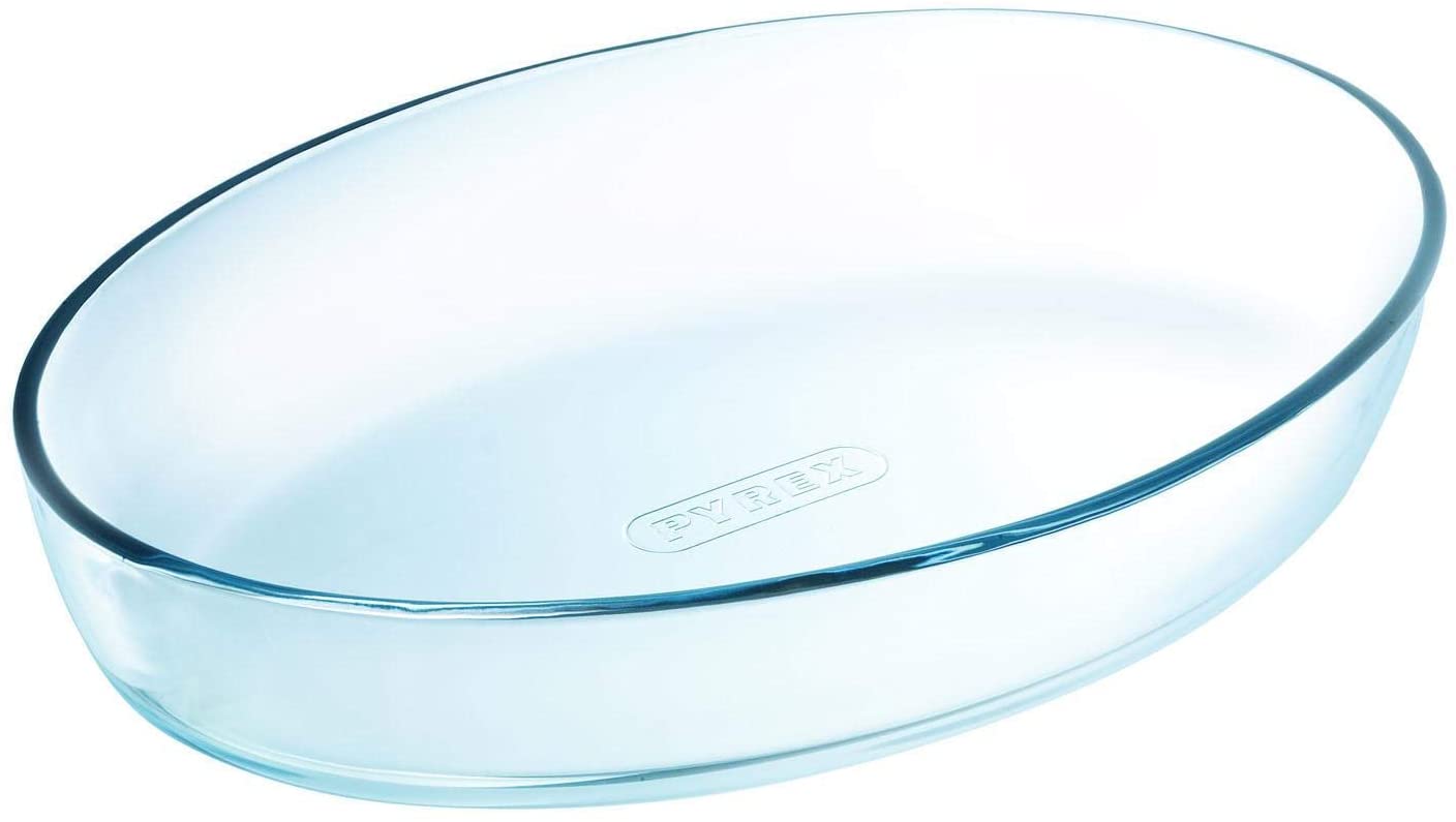 Pyrex Essentials Glass oval Roaster high resistance 26x18x6 cm, Mother-of-pearl, 25 x 17 cm