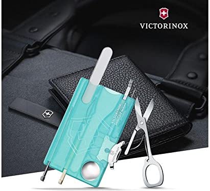Victorinox Swiss Card Nail Care, Swiss Made Pocket Tool, Credit Card Size, 13 Functions, File, Scissors, Blue Transparent - Image 4