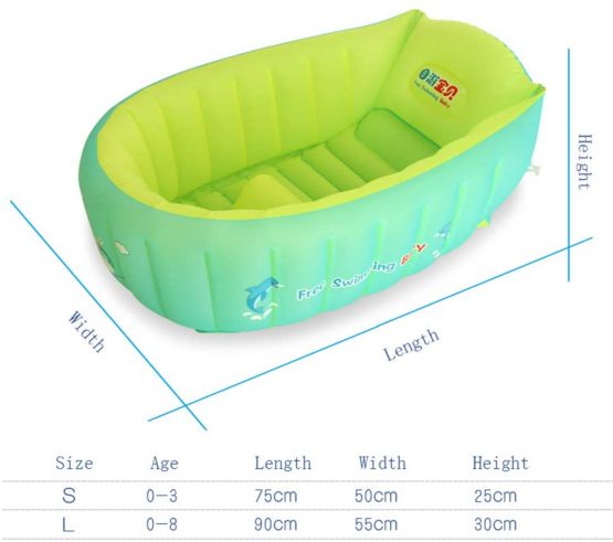 YAAVAAW Inflatable Baby Bathtub,Infant Shower Tub Anti-Slip Shower Basin,Toddler Bathing Seat Mini Swimming Pool Foldable Travel Bath Tub Shower Basin with Soft Cushion Central Seat(for 0-3 Years) - Image 2