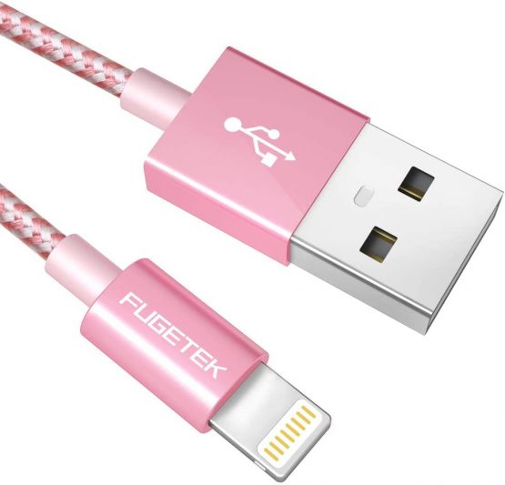 iPhone Charger Cable Lightening Cable [MFi Certified] 3M/10FT (Rose Gold) Charging USB Syncing Data Nylon Braided Cord Compatible with iPhone 11/Xs/Max/XR/X/8/8 Plus/7/7 Plus/6/6S/6 Plus/5S/SE
