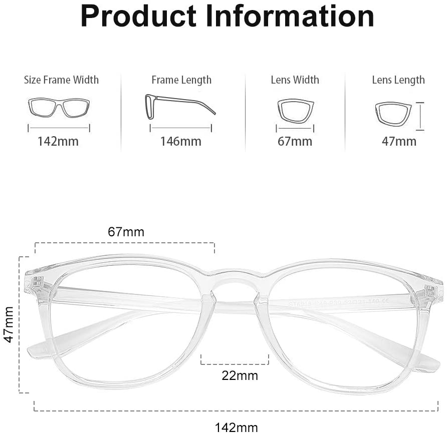 Vimbloom Blue Light Filter Blocking Glasses for Men Women Anti Eye Fatigue Anti Glare Computer Gaming PC Glasses with UV Protection VI387 (Transparent Frame) - Image 2