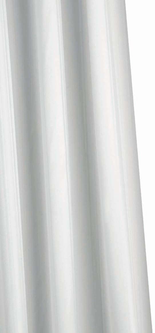Croydex Professional Plain White Textile Shower Curtain 1800 X 1800mm, W 70.9" x L 70.9" (1 Panels)