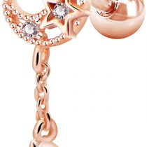 OUFER Cartilage Earrings 16G Stainless Steel Moon with Cubic Zirconia Dangle Tragus Earrings Helix Studs Cartilage Piercing Jewellery