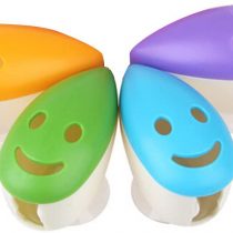 ROSENICE Set of 4 Suction Cup Toothbrush Head Covers for Travel and Bathroom Use