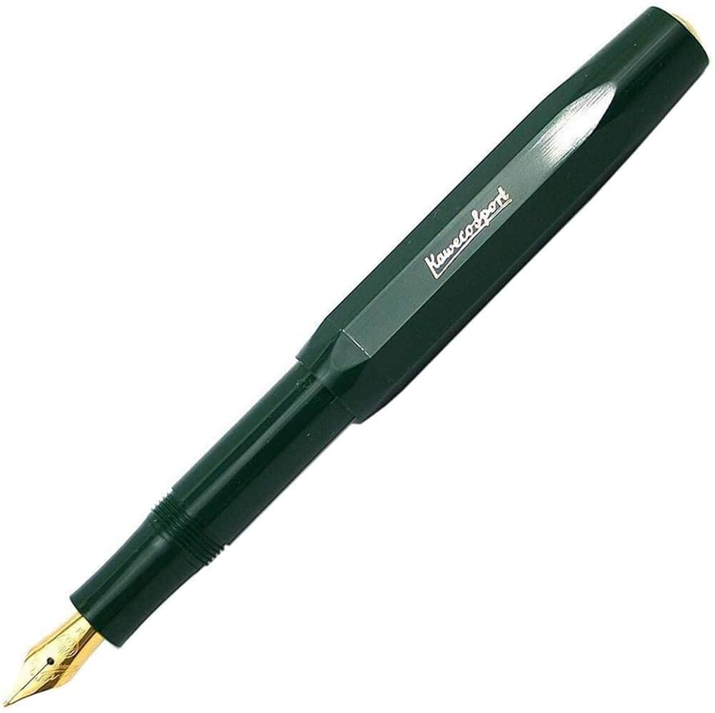 Kaweco CLASSIC SPORT Fountain Pen Green with Gold-Plated Steel Nib and Iridium Tip for Ink Cartridges I Sport Fountain Pen 13 cm I Nib: B (Broad) - Image 3