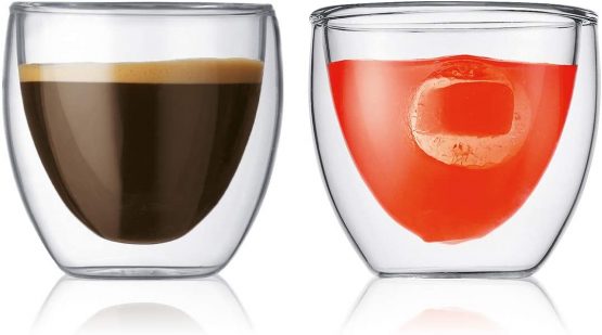 BODUM 4557-10 PAVINA Double Walled Thermo Glasses 0.08 L, 2.5 oz, Pair