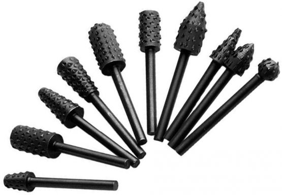 Bestgle 10pcs 3mm 1/8” Shank Rotary Burr Rasp Set Carbon Steel Wood Carving File Rasp Drill Bits for Woodworking Drilling Carving Engraving - Image 2