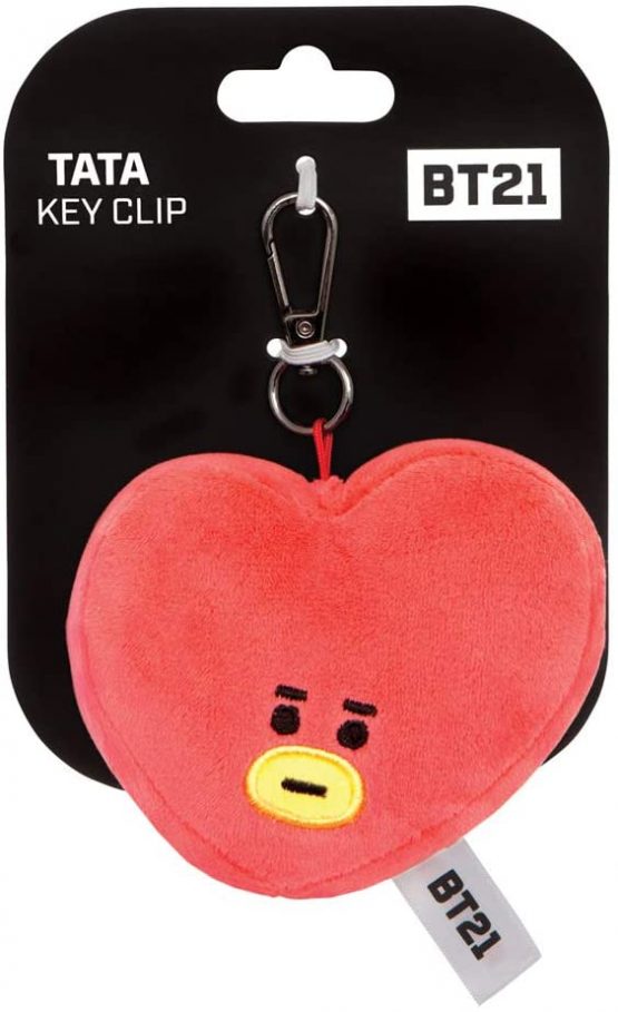 AURORA BT21 Official Merchandise, TATA Plush Key Clip, 61335, Blue and Red - Image 2