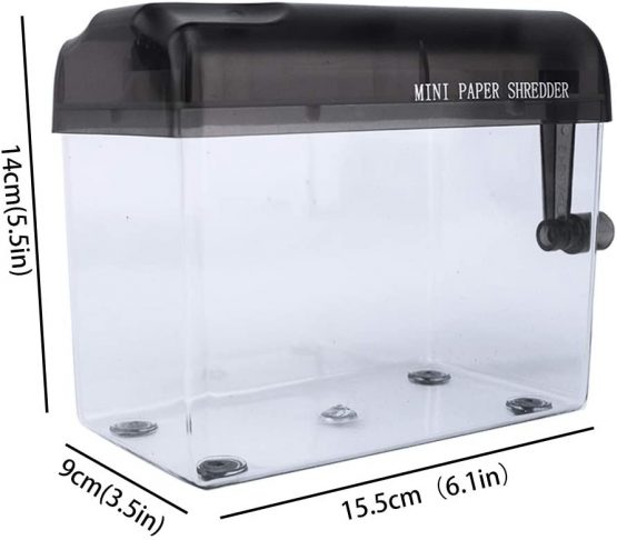 Manual Shredder - A6 Straight Cut Smash Portable Mini Paper Grinder Fits Folded A4 Portrait Paper Capacity 1.5L Blue - Image 2