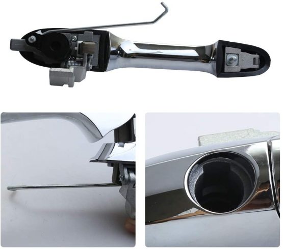 Right handle Fit Fiat 500 Chrome Outer Door Handle Offside Right Drivers Side 735592012 - Image 2