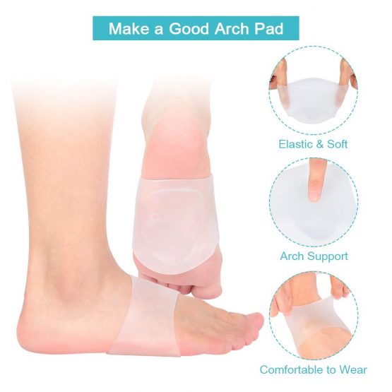 Compression Arch Support Brace And Gel Arch Support Sleeves, Arch Support Socks, Soft Arch Supports with Gel Cushions for Plantar Fasciitis, Flat Feet, High Arches, Men and Women, 2 Pairs - Image 3