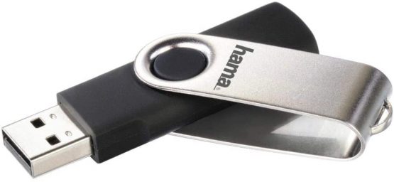 Hama Rotate FlashPen, USB 2.0, 8GB, 10MB/s - Black | Silver