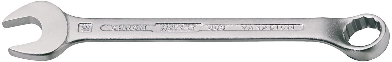 HAZET 603-19 220 mm 12-Point Profile Combination Wrench - Chrome-Plated, 19 mm(Schlüsselweite)