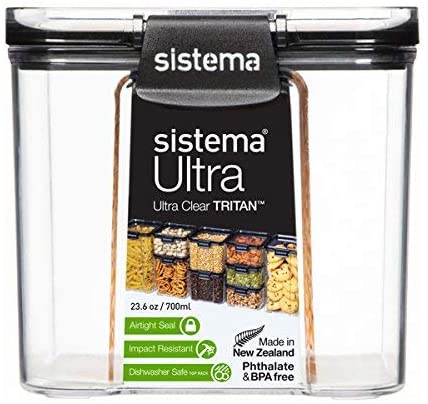 Sistema Ultra Airtight Pantry Storage Container, Clear/Black, 1 Count (700 ml) - Image 3