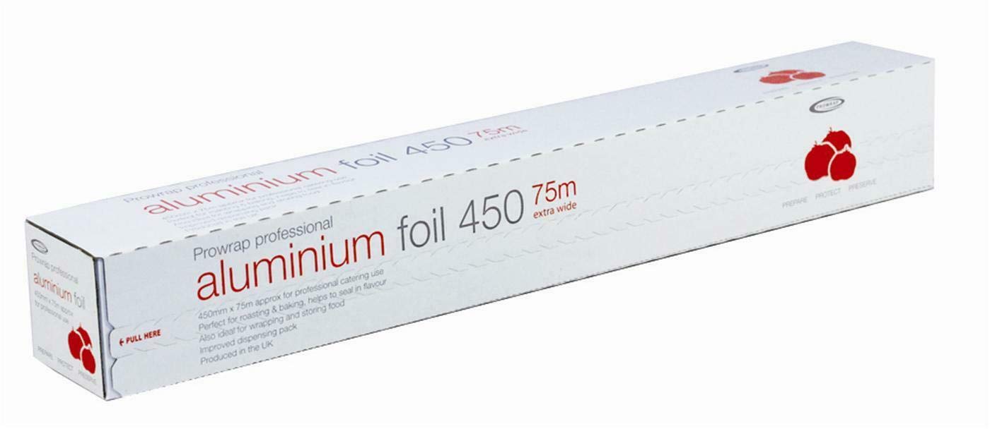 PROWRAP Essential Catering Aluminium Foil Great for Home & Professional Catering Kitchen, 450mm x 75m