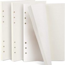 ZKSM Planner Refill Paper 5mm Squared Ruled Inserts Paper with A5 6 Holes 135 Sheets/270 Pages Binder Grid Notepaper for Filofax Bullet Journals Diary, 8.26x5.59 Inch (DOTTED)