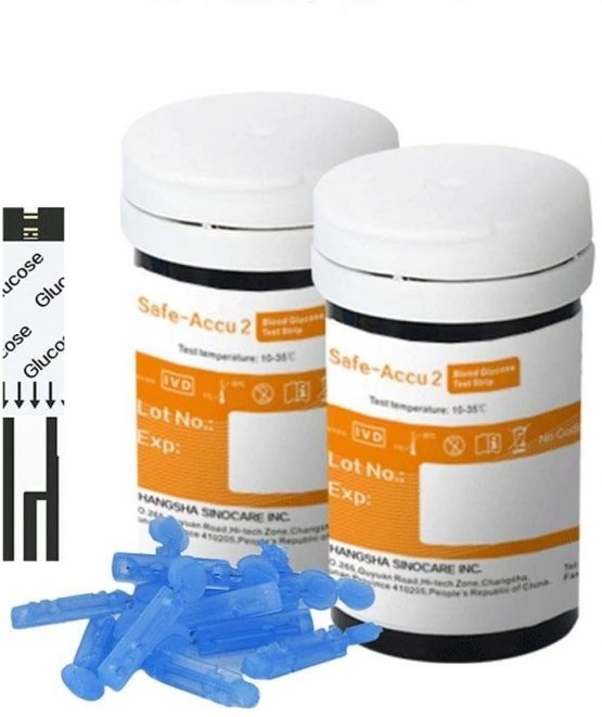 sinocare (Safe Accu2) Glucose test Strips /Codefree Blood sugar test Strips 50 pcs