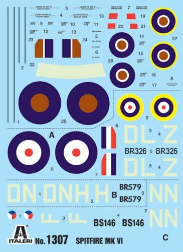 ITALERI ITA1307 Spitfire Mk Vi 1:72 Plastic Kit Model, Green - Image 3