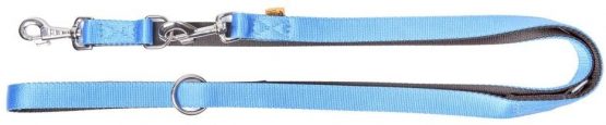 Dingo Dog Leash Blue with Black Contrast Handmade with Adjustment 14671