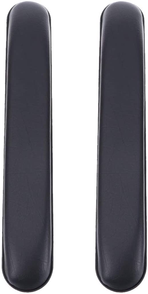 EXCEART Wheelchair Armrest Pads (14 Inch) 2pcs - Universal Wheelchair Arm Rests Replacement - PVC Sponge Support, Black