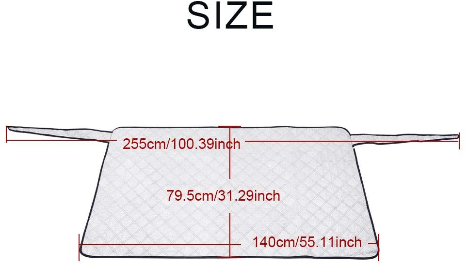 JSCARLIFE Car Rear Windshield Cover Car Sun Shades Protector for Rear Windshield with Magnetic Edges Snow Ice Defense No Scratches Cotton Thicker Windshield Summer Winter Cover Fits for Most Cars - Image 2