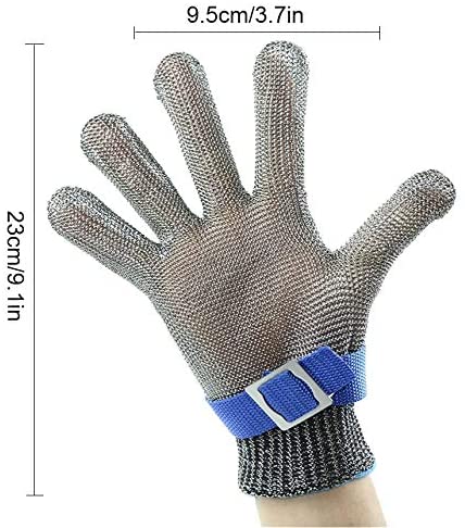 ThreeH Work Gloves Cut Resistant Stainless Steel 316L Wire Gloves Level 5 Protection for Kitchen Butcher Working GL09 S(One Glove) - Image 2