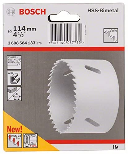 Bosch Professional 1x Hole Saw HSS Bi-metal for standard adapter (for various materials diameter 114 mm, Accessory Rotary Drill) - Image 2