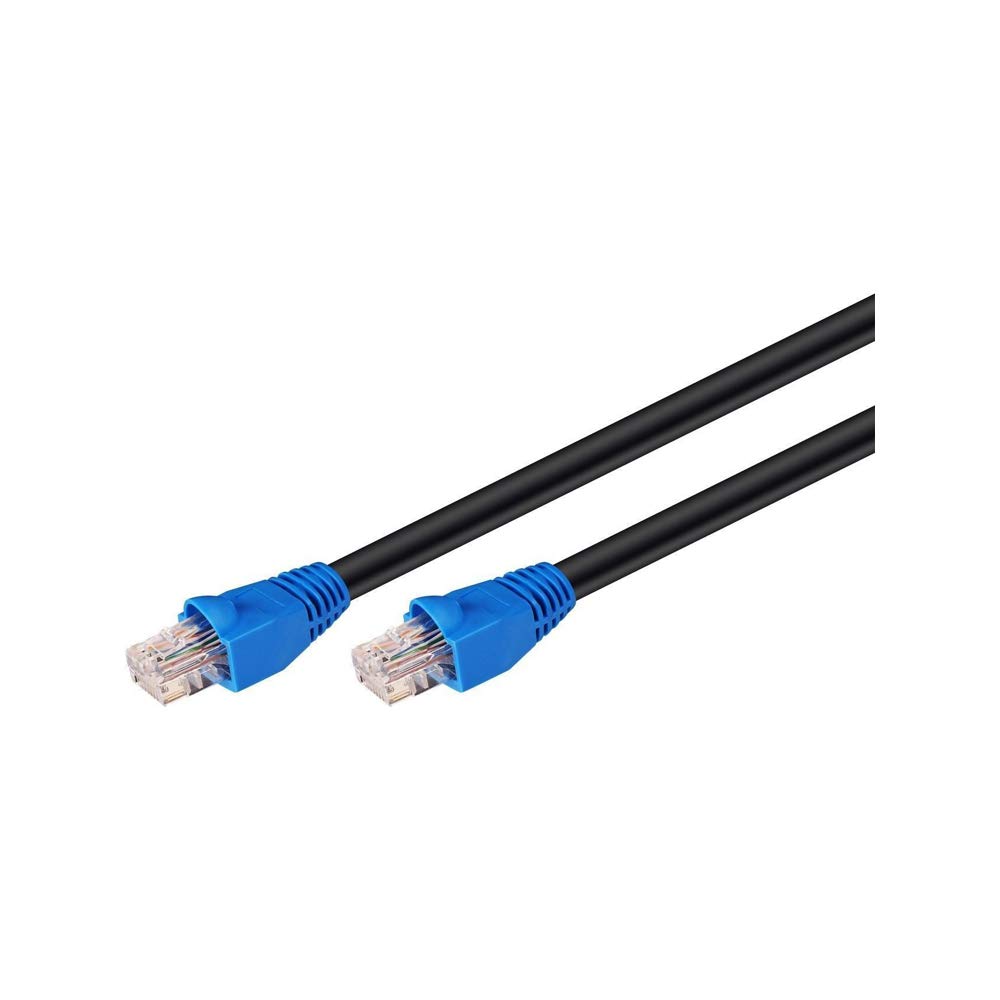 Goobay 94393 Outdoor Patch Cable CAT 6 Cable / 2-fold PE Sheath Waterproof / RJ45 Plug Ethernet Cable/Outdoor Network Cable 30m / Black/LAN Cable 30m