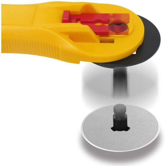 Olfa 28mm Small Rotary Cutter, Yellow - Image 3